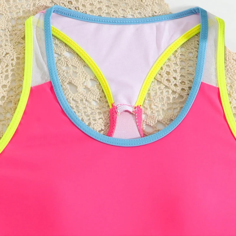 2025 Girls Two Piece Swimsuit Set Kids Fashion Beachwear Summer Outfit