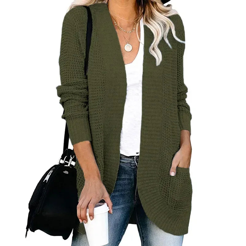 Fashion Women Cardigan Autumn Harajuku Knitted Sweater Basic Jacket Thin Streetwear Outerwear