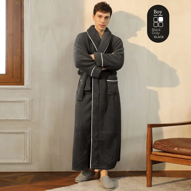 2025 Autumn & Winter Cotton Robe | Thick Comfortable Bathrobe for Men & Women | Large Size Light Luxury Couple Homewear