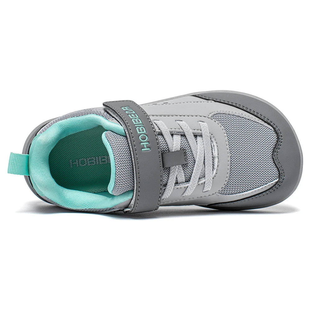 HOBIBEAR Kids Barefoot Sneakers – Wide Toe Minimalist Hook & Loop Shoes