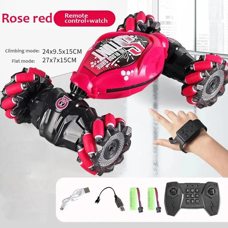 Gesture-Controlled RC Stunt Car – 360° Rotating, LED Lights, Dual Control Modes, All-Terrain Drift & Climb – Ideal Gift for Kids & Adults