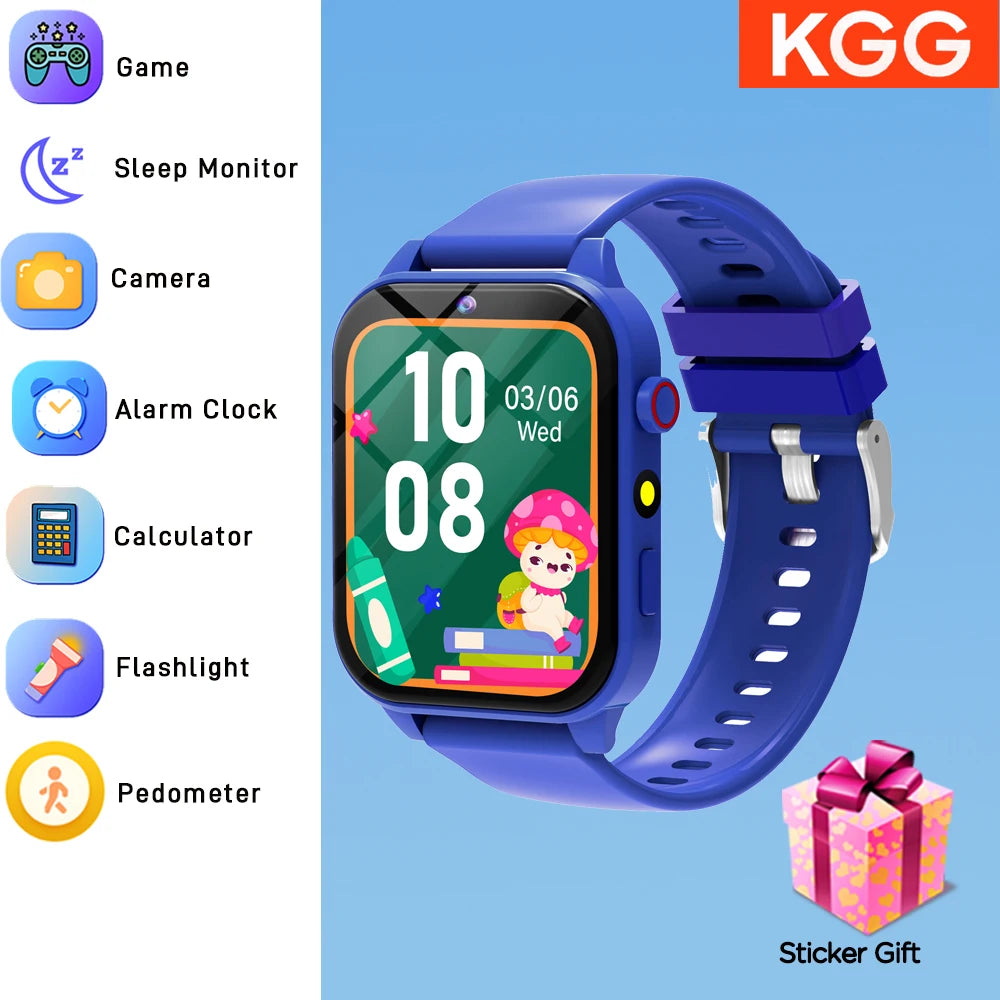 ساعة ذكية للأطفال مزودة بألعاب - شاشة عالية الدقة مقاس 1.83 بوصة، وكاميرا، ومراقبة النوم، وهدايا للأولاد والبنات