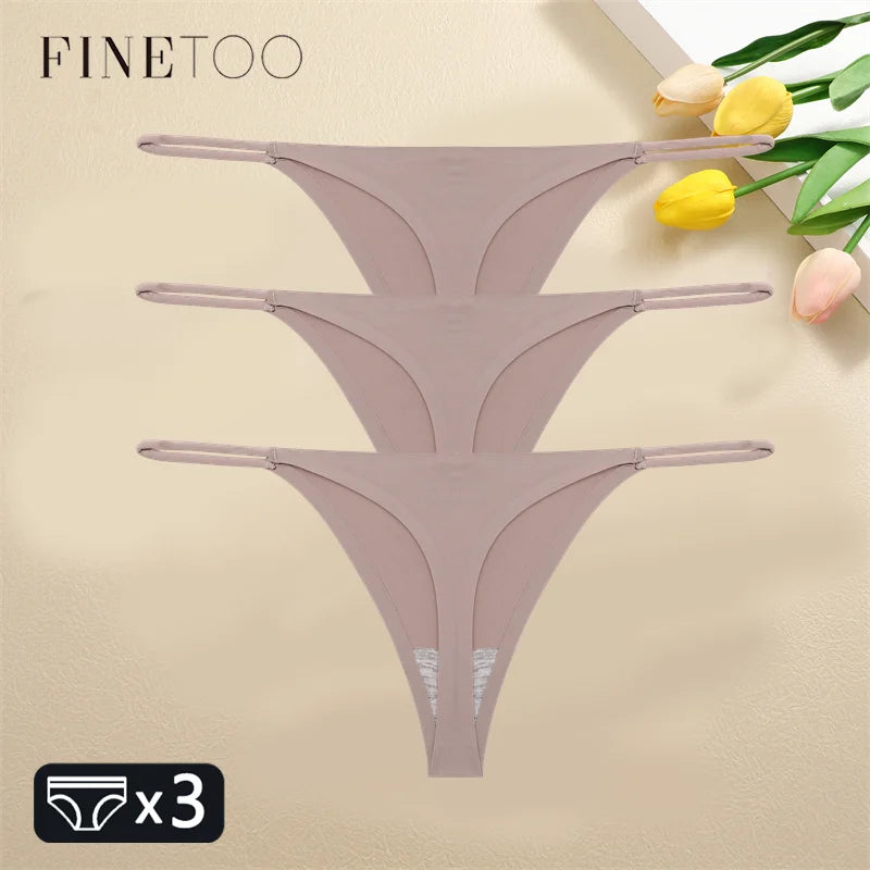 FINETOO 1PCS Women Seamless Thongs – Sexy Low Waist Bikini Panties, Traceless T-Back, XS-XL