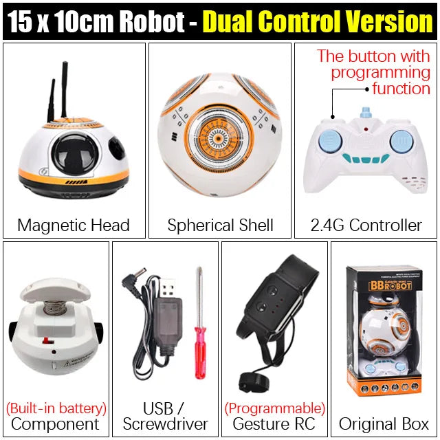2.4G RC Smart Robot Car – Gesture & Watch Control, Sound Effects, Intelligent Sensor Robot Toy for Kids