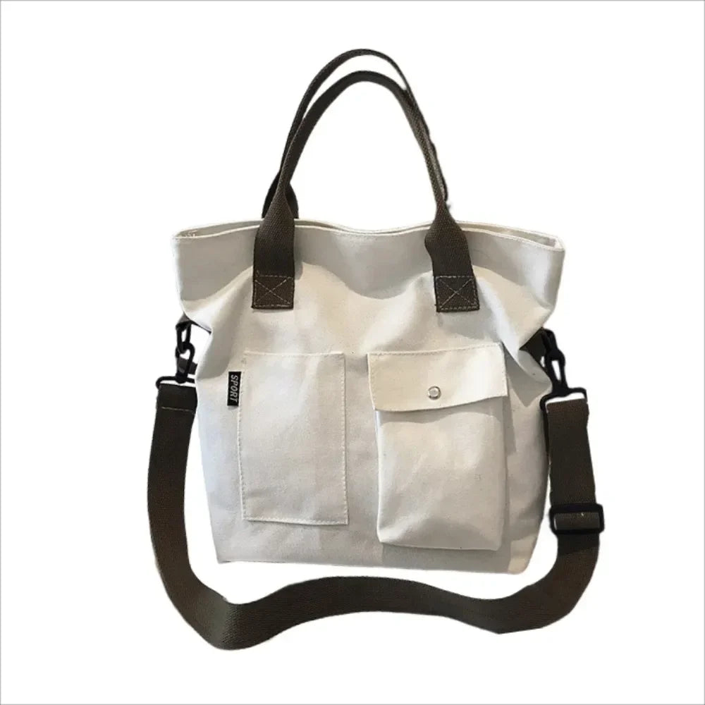 حقيبة قماش نسائية • حقيبة كتف وحقيبة كروس كبيرة السعة • حقيبة تسوق عادية للطلاب والاستخدام اليومي