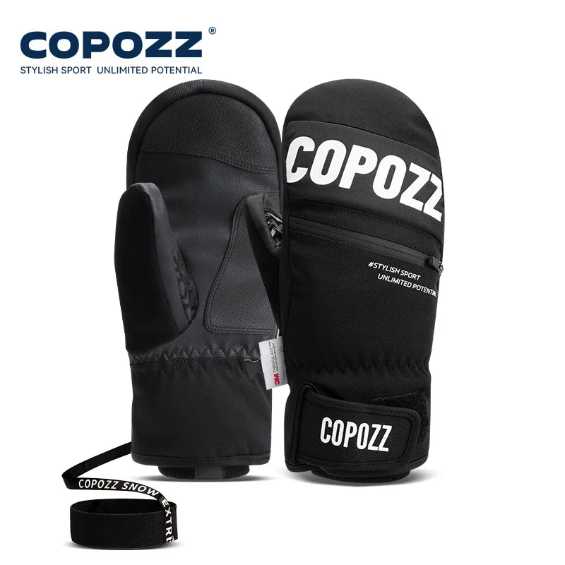 COPOZZ 3M Thinsulate Snowboard Ski Gloves – Thick Windproof Thermal Winter Mittens for Adults & Teenagers, Snowmobile Sports