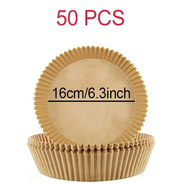 بطانات ورقية للاستخدام مرة واحدة في مقلاة الهواء - صواني خبز غير لاصقة مربعة ودائرية لكوسوري ونينجا