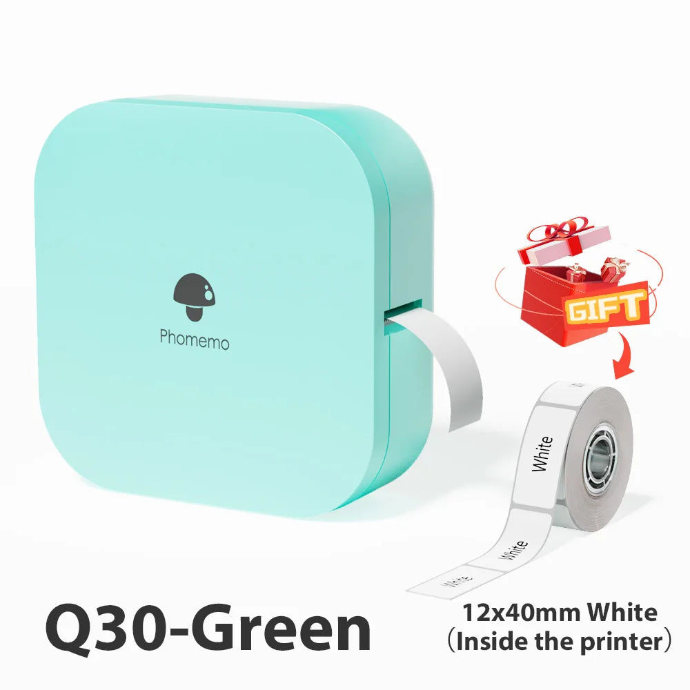 طابعة ملصقات حرارية Phomemo Q30 بتقنية البلوتوث - صانعة ملصقات محمولة للأعمال اليدوية وبطاقات التاريخ، طابعة لاسلكية متعددة الأوراق لنظامي التشغيل iOS وAndroid