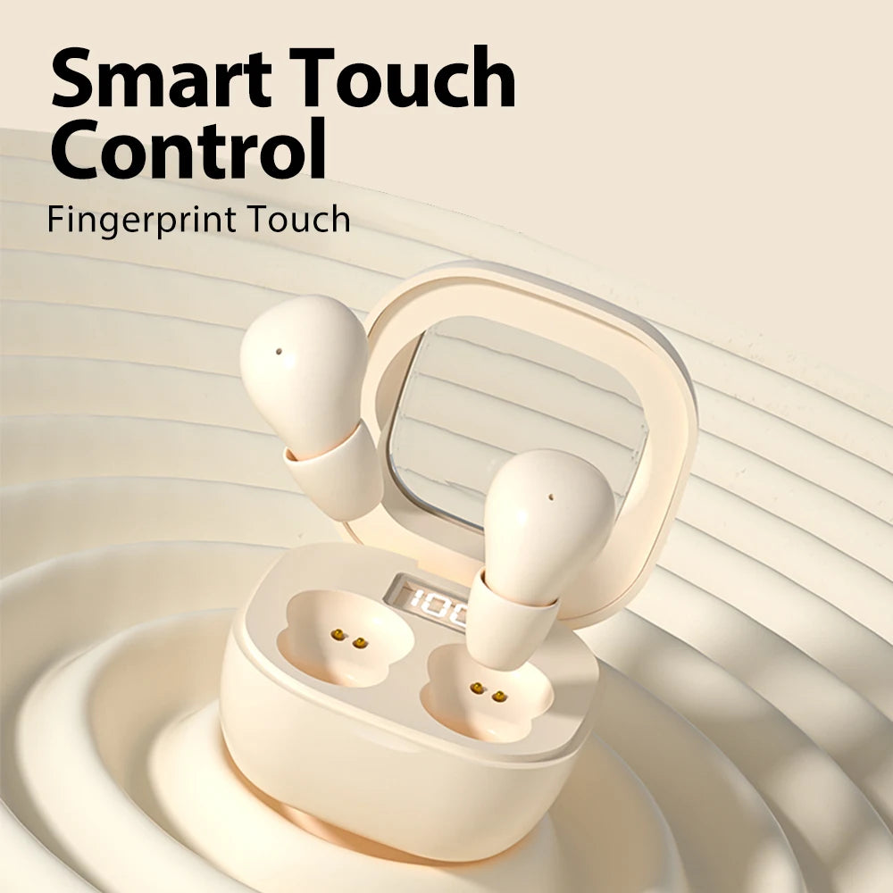 سماعات أذن لاسلكية صغيرة غير مرئية بتقنية بلوتوث 5.3 | ستيريو عالي الدقة، عازلة للضوضاء، لأجهزة iPhone/Xiaomi