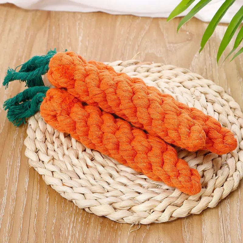 Carrot Shape Pet Knot Toy – Cotton Rope Chew Toy for Dogs & Cats