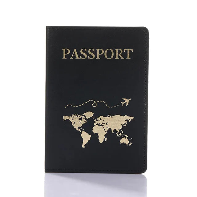 World Map Passport Cover – Hot Stamping Travel Case for Men & Women