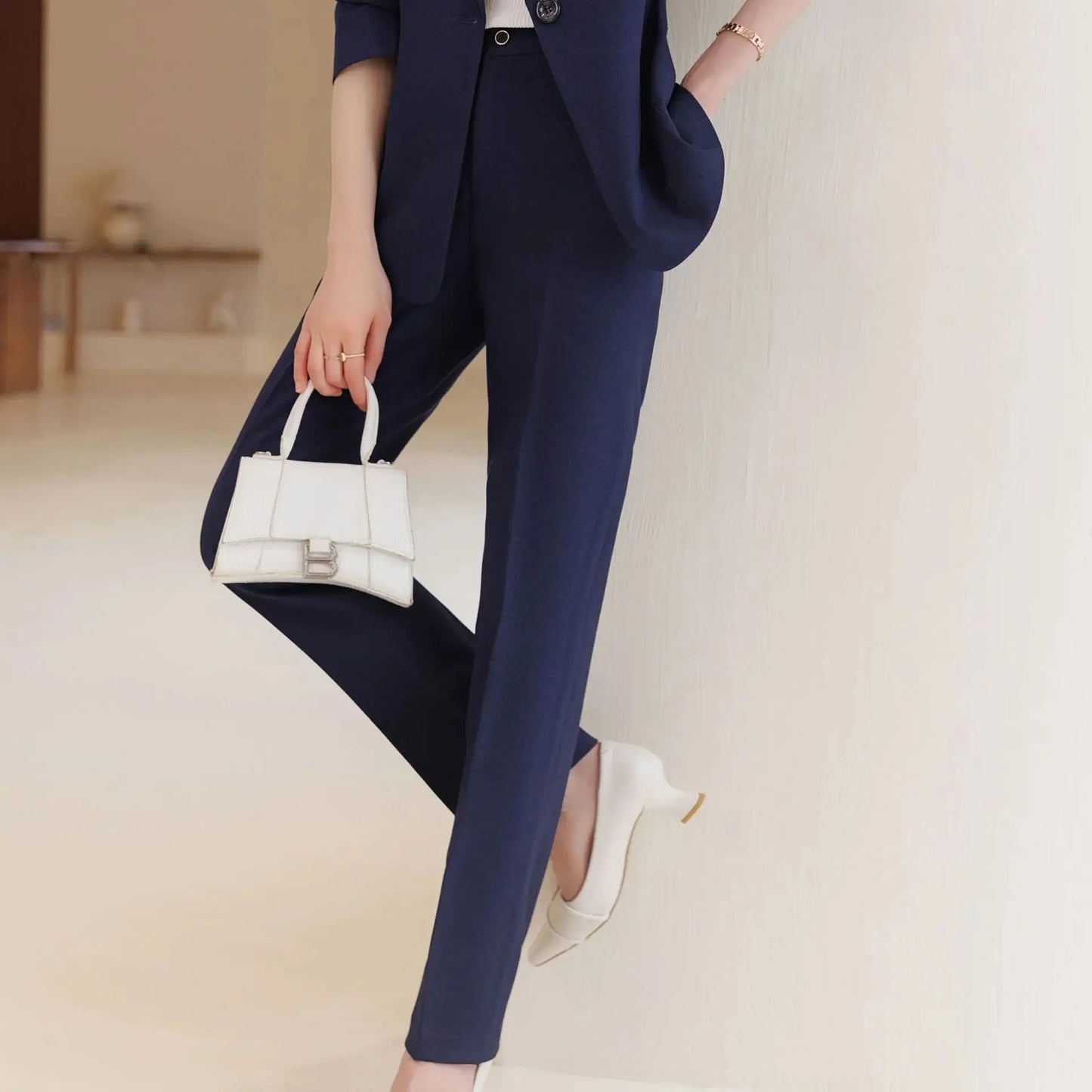 Zihong Women’s Grey Suit Set – High-End Elegant Autumn Fashion Outfit