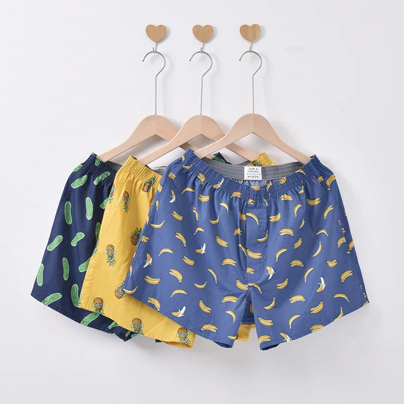 3PCS Men's Cotton Boxer Shorts | Loose Comfortable Arrow Pants Style Underwear | Homewear Boxers