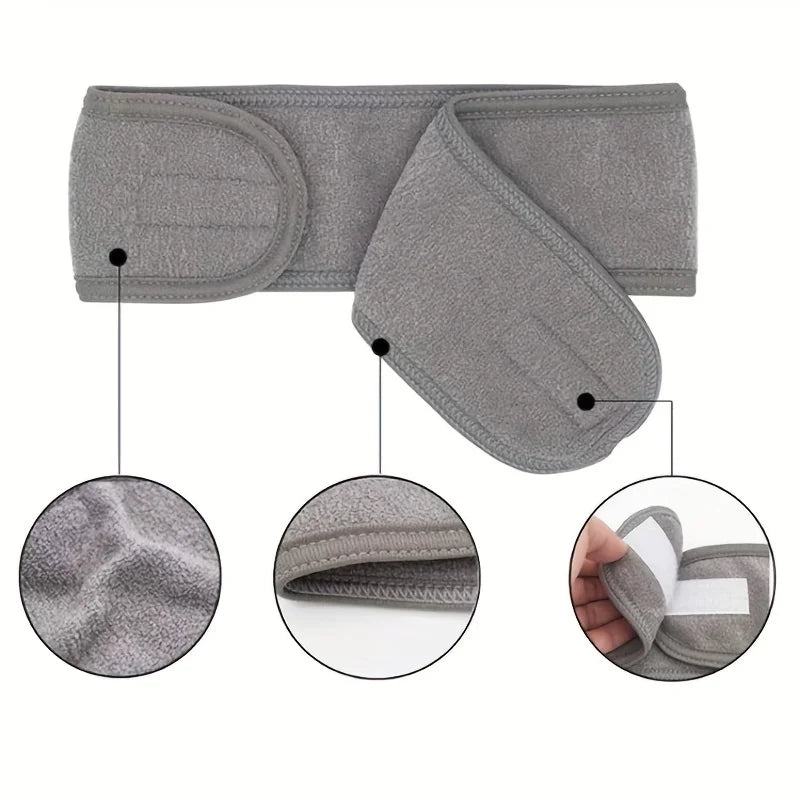 عصابة رأس عريضة قابلة للتعديل للنساء - لفافة شعر ناعمة ومريحة لليوجا والرياضة والمنتجعات الصحية والحمام والاستحمام والمكياج وغسول الوجه