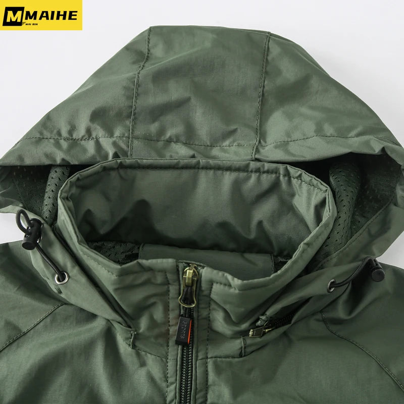 Men’s Spring Autumn Outdoor Jacket – Breathable Waterproof Hiking & Trekking Windbreaker