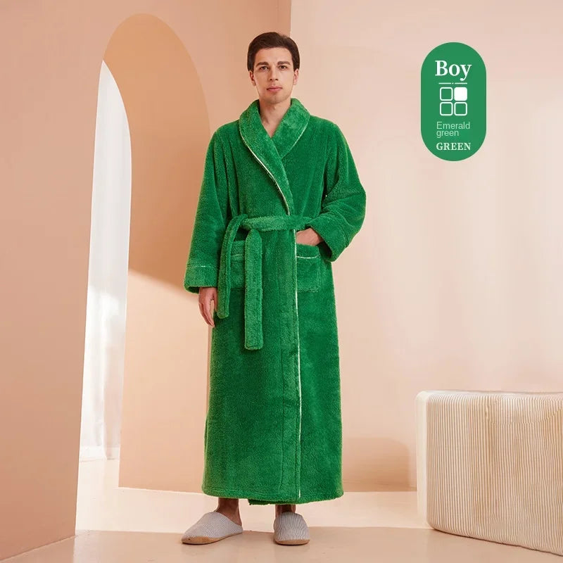 2025 Autumn & Winter Cotton Robe | Thick Comfortable Bathrobe for Men & Women | Large Size Light Luxury Couple Homewear