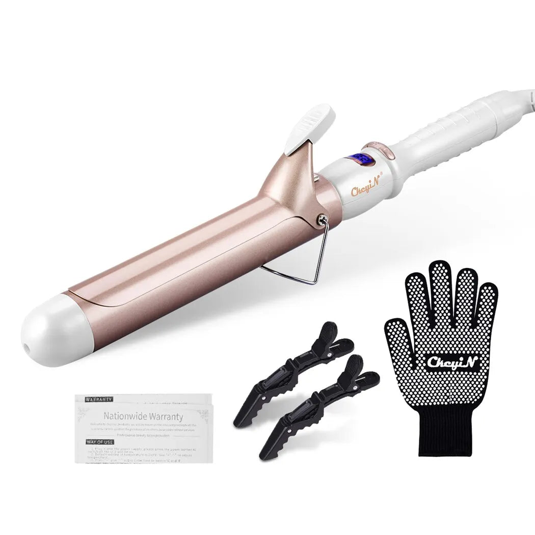 CkeyiN 32mm & 38mm Electric Hair Curler – Professional Ceramic Curling Iron with Adjustable Temperature