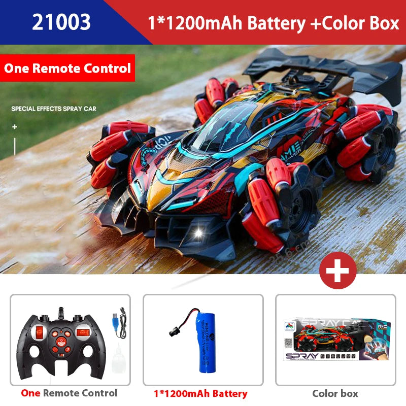 WLtoys F1 4WD RC Drift Car – Gesten- und Fernbedienung, LED-Lichter, Musik, Spray, Stunt-Spielzeug für Kinder