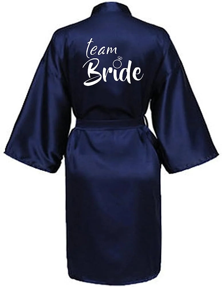 Women's Satin Silk Robe | Wedding Bathrobe Bride & Bridesmaid Sleepwear Gown M030