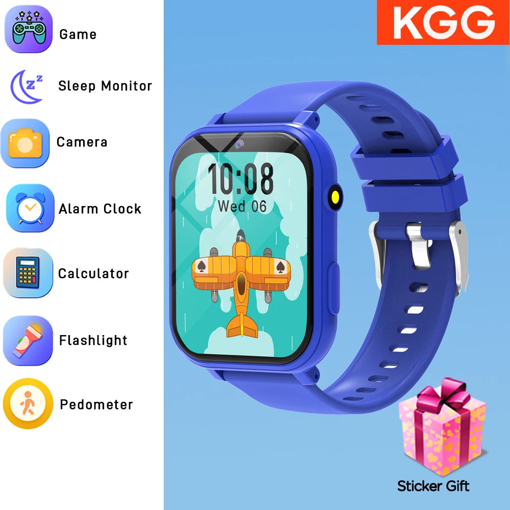 ساعة ذكية للأطفال مزودة بألعاب - شاشة عالية الدقة مقاس 1.83 بوصة، وكاميرا، ومراقبة النوم، وهدايا للأولاد والبنات