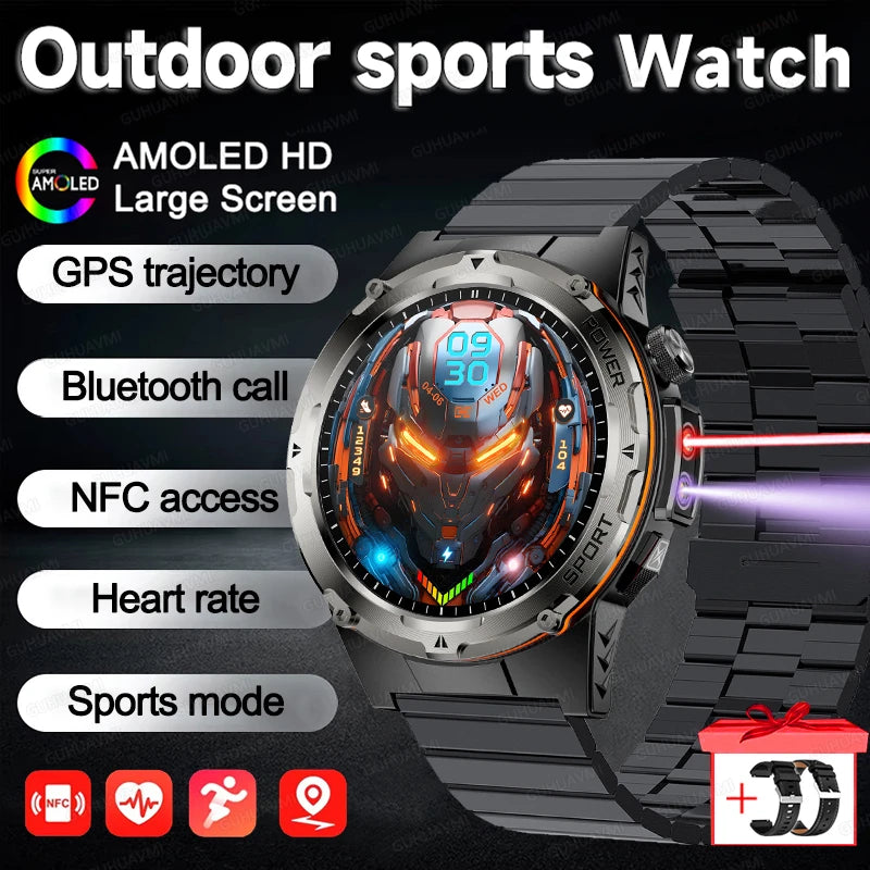 2025 New Outdoor GPS Smart Watch for Men – HD Call, NFC, 500mAh Battery, IP68 Waterproof Sports Watch for Xiaomi