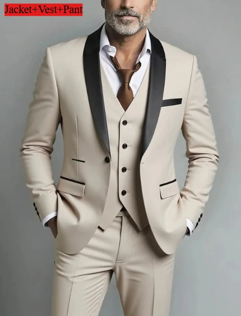 Men's Formal Slim Fit Tuxedo Suit – Luxury Groom & Prom Wedding Outfit