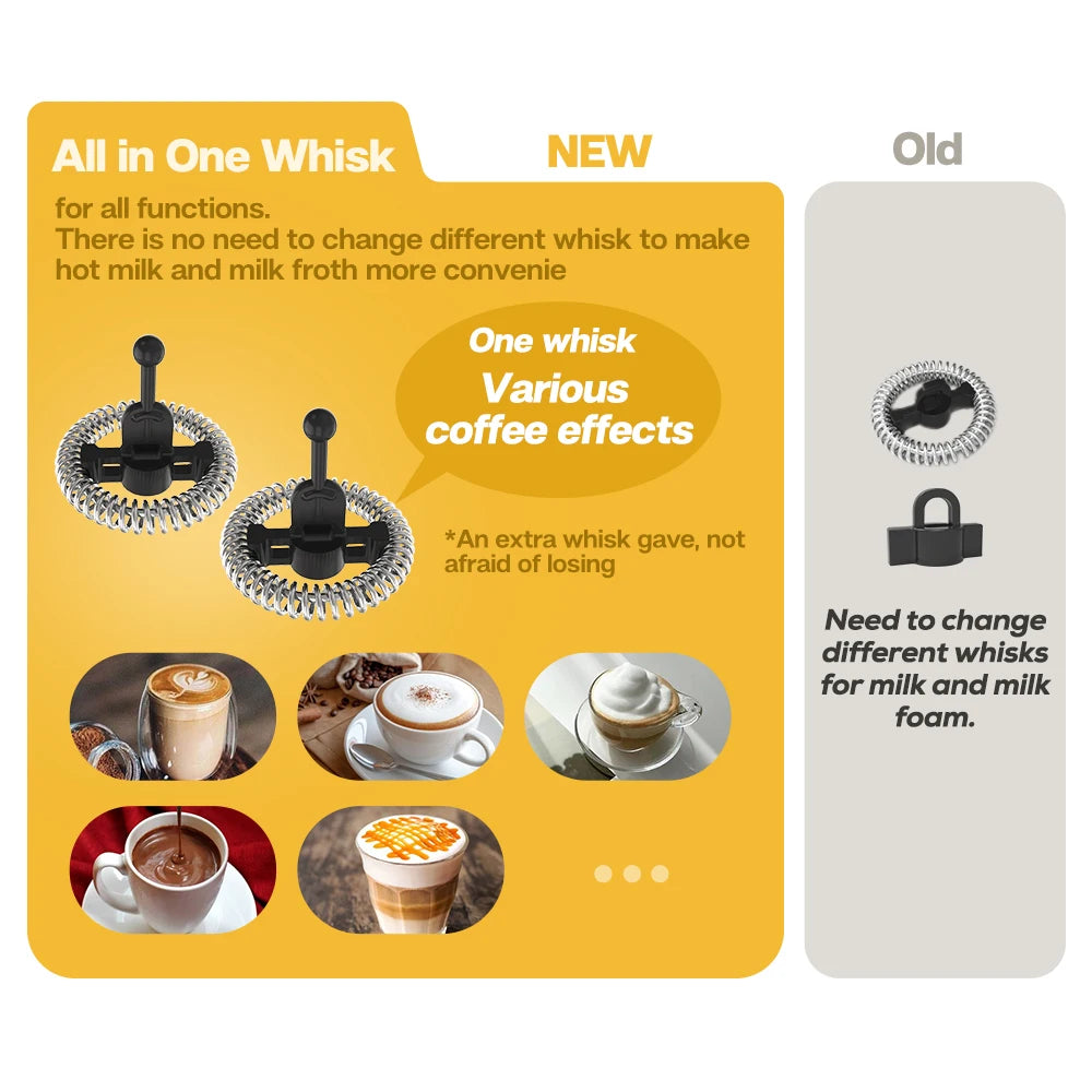 جهاز خفق الحليب الأوتوماتيكي HiBREW M1A - صانع رغوة ساخنة وباردة، خلاط شوكولاتة، وسخان حليب