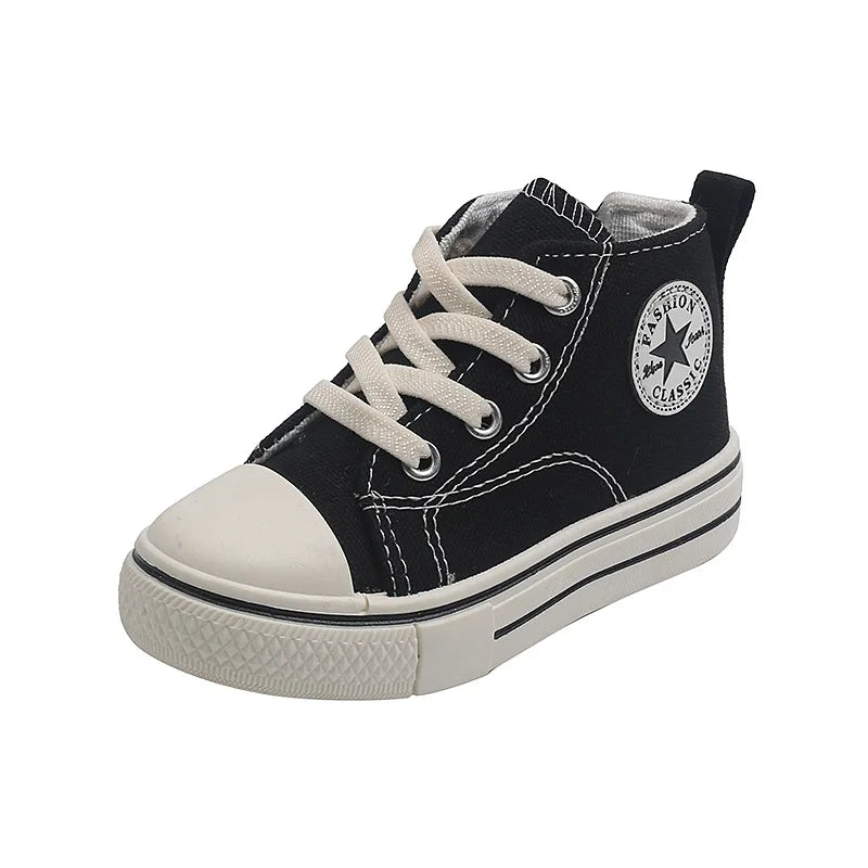 Children's Mid-Top Canvas Shoes | Soft, Comfortable, Non-Slip Sneakers for Boys & Girls