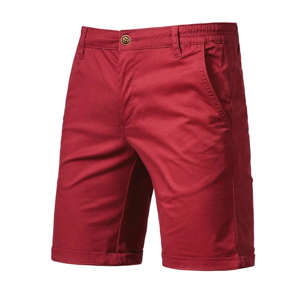 AIOPESON Summer Cotton Shorts for Men – Casual, Business & Beach Shorts with Elastic Waist | 10 Colors