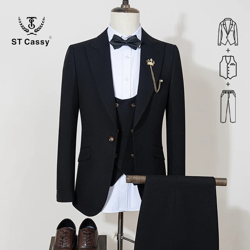 ST Cassy Men's Slim Fit Suit – Elegant Groom, Wedding & Business Formal Wear