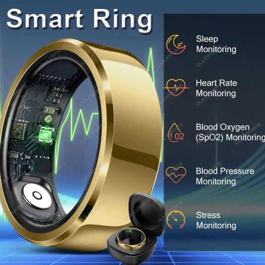 2025 Smart Ring – Blood Pressure, Heart Rate & Sleep Monitoring, IP68 & 5ATM Waterproof, Multi-Sport Mode for Men & Women
