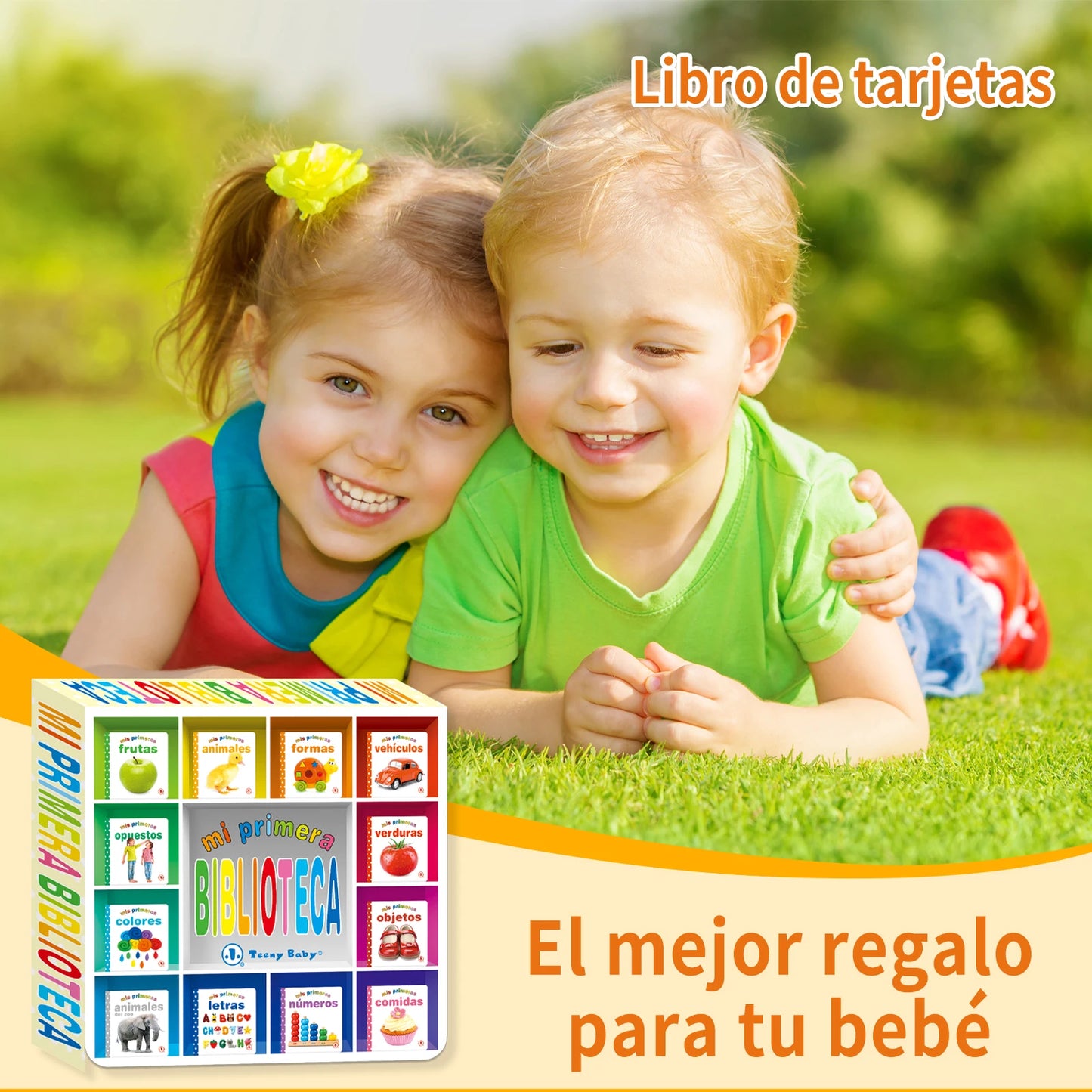 1 Set of 12 Children’s Educational Flip Books – Spanish Boxed Set for Reading, Pictures & Baby Cognition Development