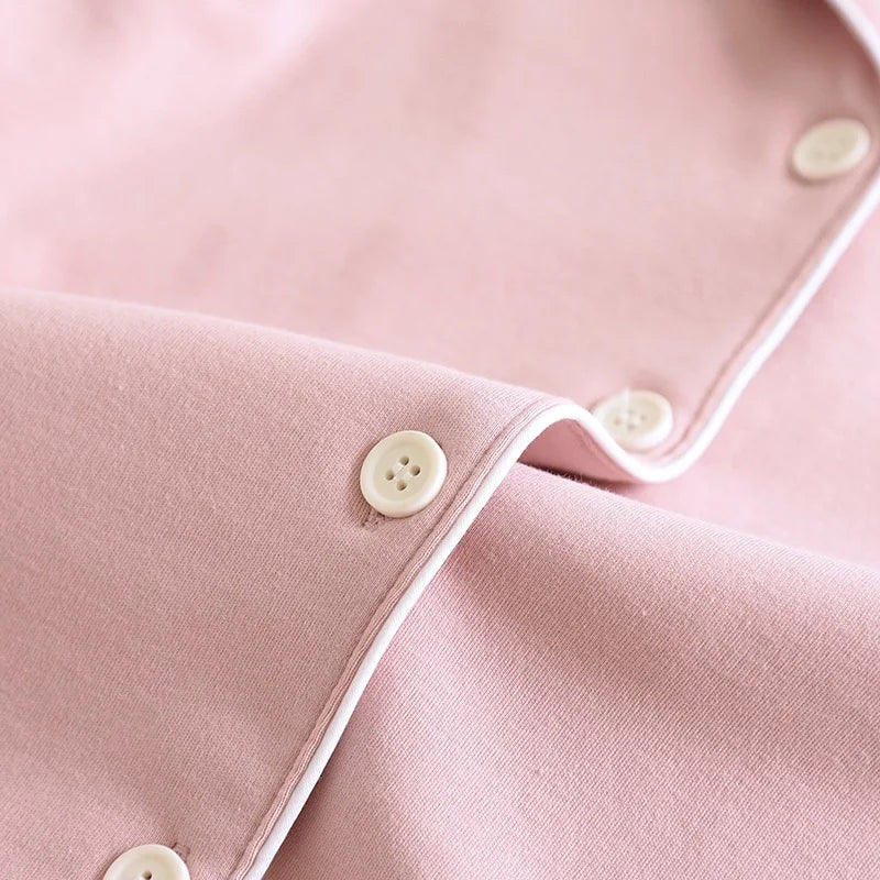 100% Cotton Thick Women's Pajama Set | Long Sleeve Warm Sleepwear Pants | Two Piece Homewear for Ladies