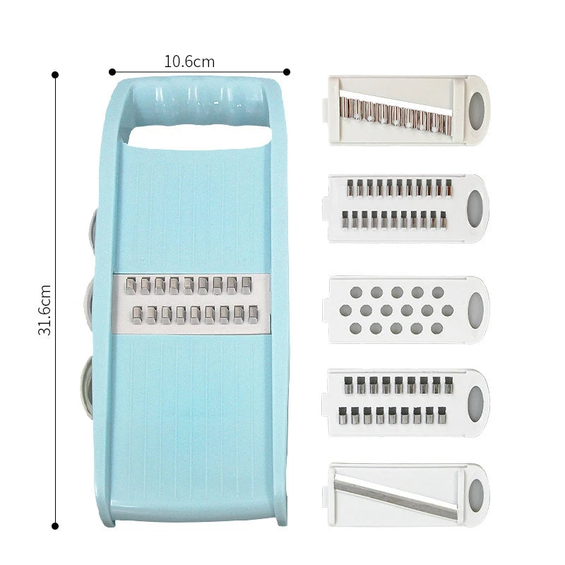 مفرمة خضراوات متعددة الاستخدامات 5 في 1 - قطاعة بصل وطعام، قطاعة ماندولين، قطاعة خضراوات للمطبخ