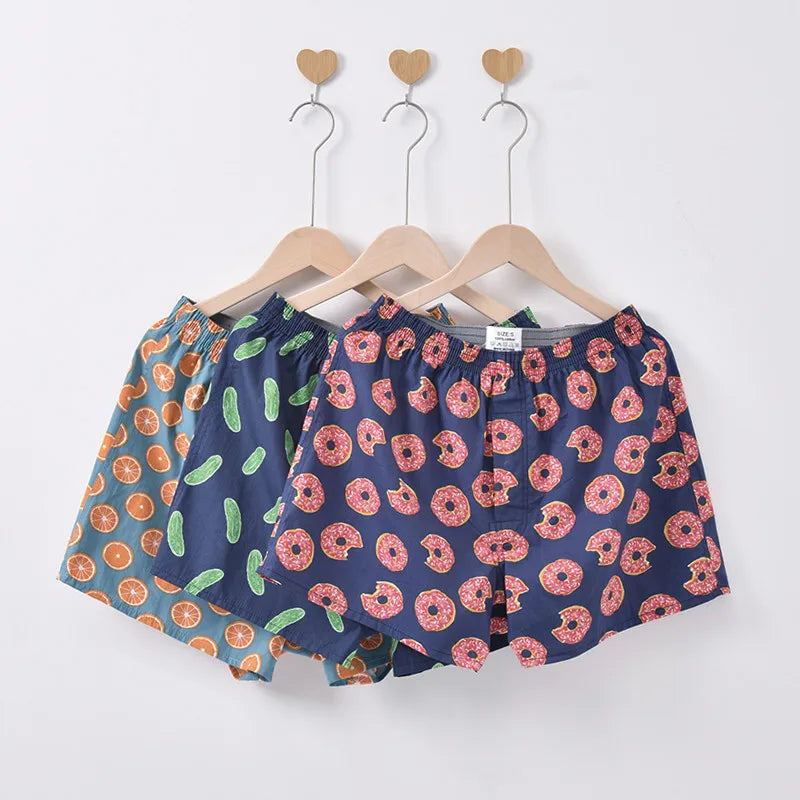 3PCS Men's Cotton Boxer Shorts | Loose Comfortable Arrow Pants Style Underwear | Homewear Boxers