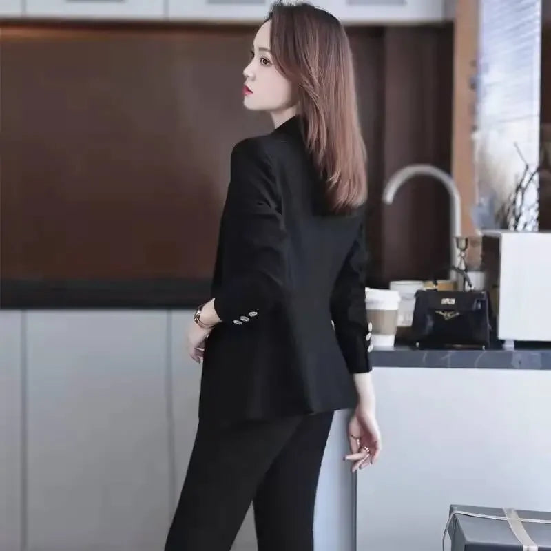 Damen-Langarmanzug-Set – Hochwertige, professionelle Arbeitskleidung für Herbst und Winter