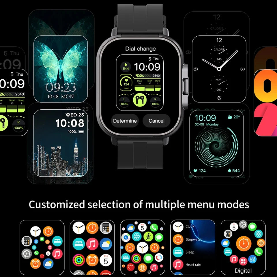 TWS 2-in-1 Smart Watch with Earphones – Wireless Bluetooth Call, Health Monitor, Fitness Tracker, Sports Smartwatch