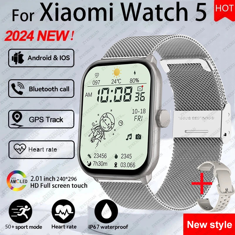 Xiaomi Watch 5 Global Version – AMOLED Screen, Heart Rate, Bluetooth Call, GPS, Waterproof Sports Smart Watch