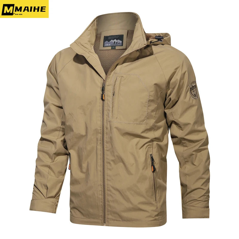 Men’s Spring Autumn Outdoor Jacket – Breathable Waterproof Hiking & Trekking Windbreaker