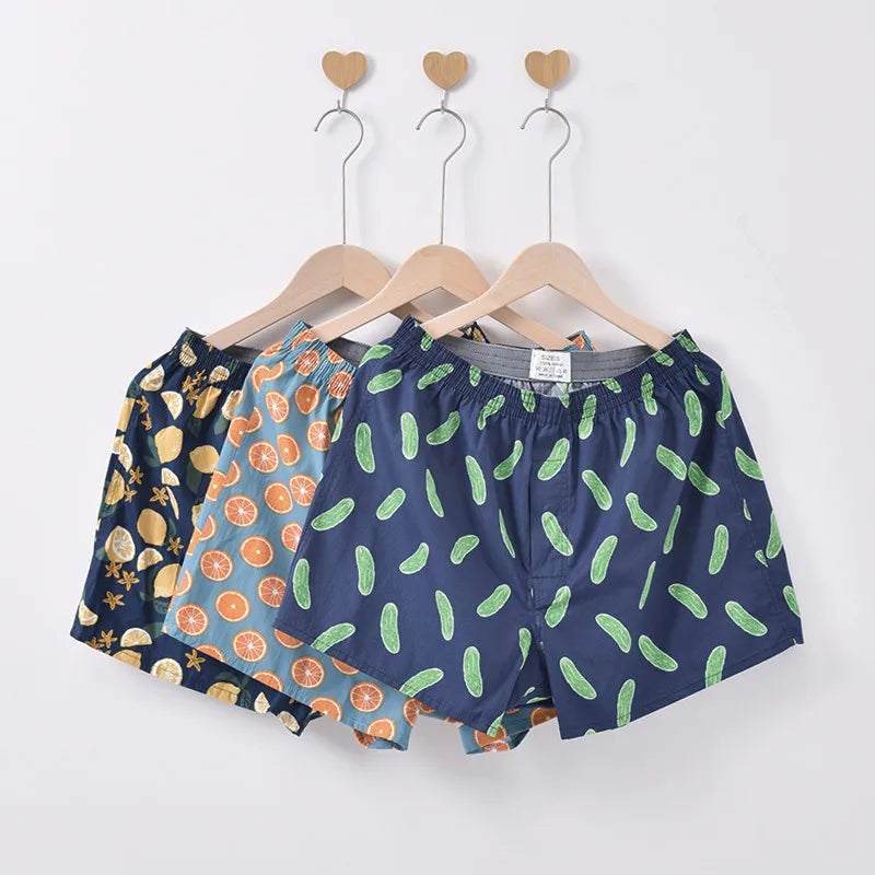3PCS Men's Cotton Boxer Shorts | Loose Comfortable Arrow Pants Style Underwear | Homewear Boxers