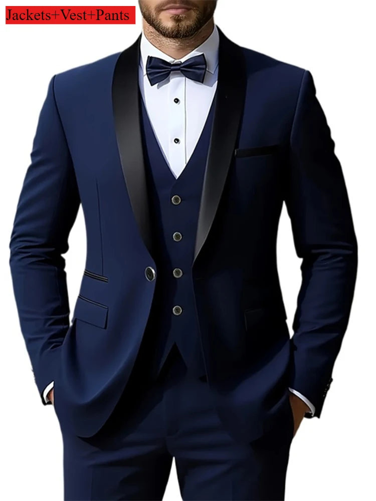 Men's Formal Slim Fit Tuxedo Suit – Business & Wedding Groom Attire
