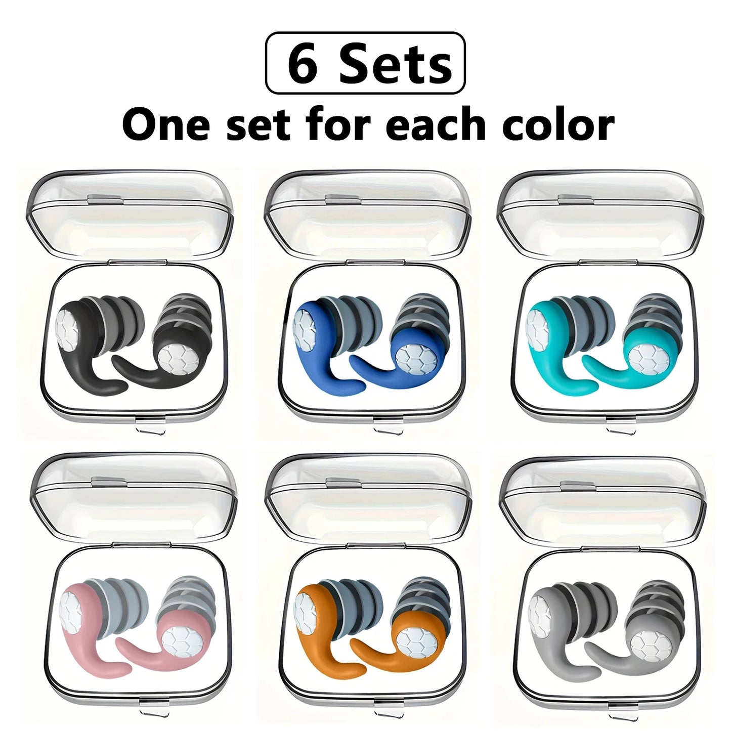 سدادات أذن HUAK المصنوعة من السيليكون الناعم - حماية للأذن بخاصية إلغاء الضوضاء للنوم والسباحة والراحة الهادئة