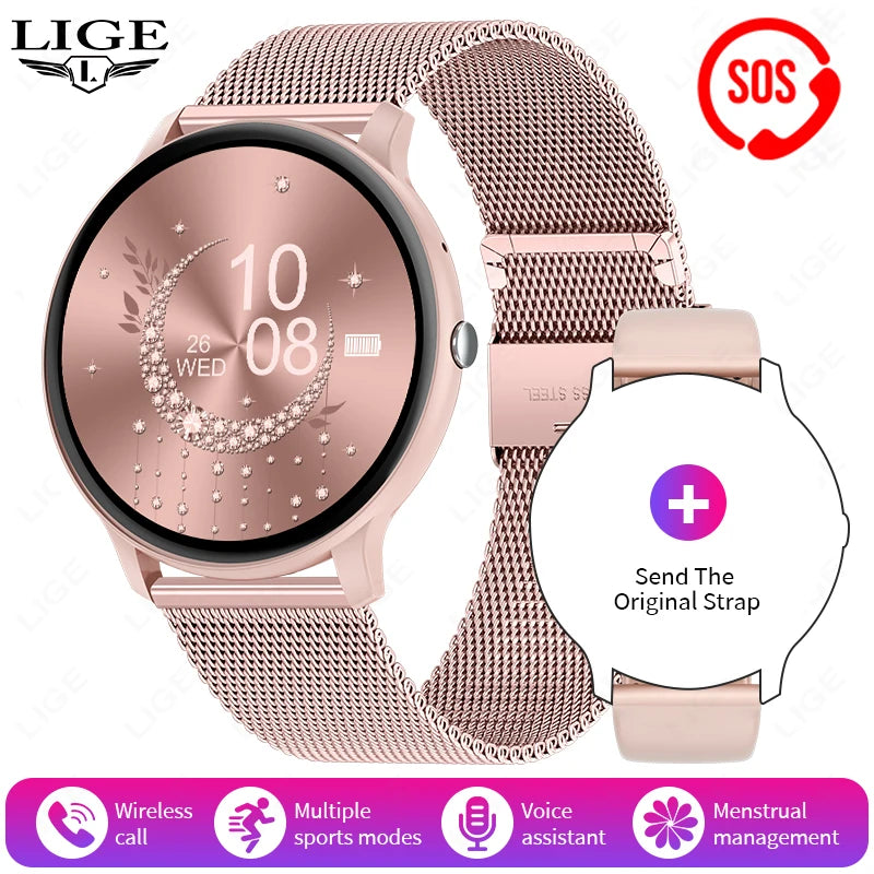 LIGE Bluetooth Call Smart Watch for Women & Men – Sports Fitness, Heart Rate Health Monitor, Android & iOS