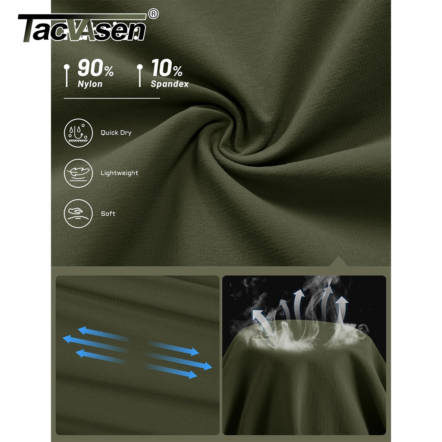 TACVASEN Men’s Lightweight Quick-Dry Cargo Pants – Summer Outdoor Water-Resistant Hiking & Work Trousers