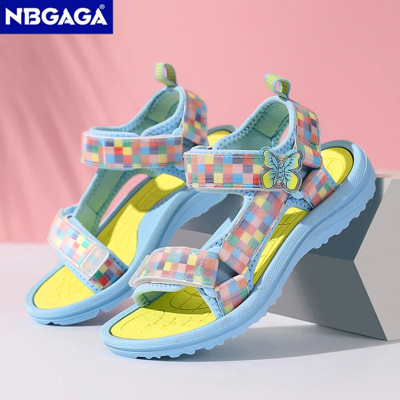 Cute Girls’ Pink Sandals – Soft Sole Breathable Summer Shoes for Kids & Baby Outdoor Walking