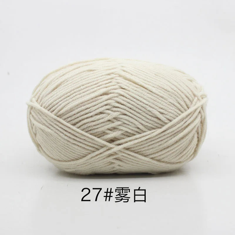 40–50g 4-Ply Milk Cotton Yarn (80%) – Dyed Knitting & Crochet Yarn for Sweaters, Hats, Dolls & Crafts