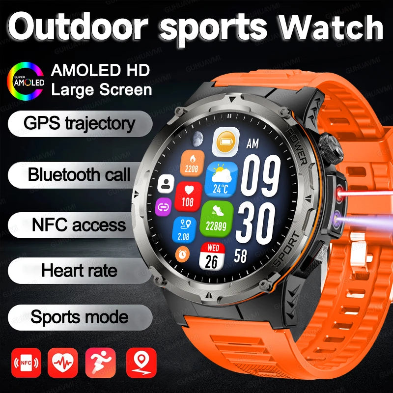 2025 New Outdoor GPS Smart Watch for Men – HD Call, NFC, 500mAh Battery, IP68 Waterproof Sports Watch for Xiaomi