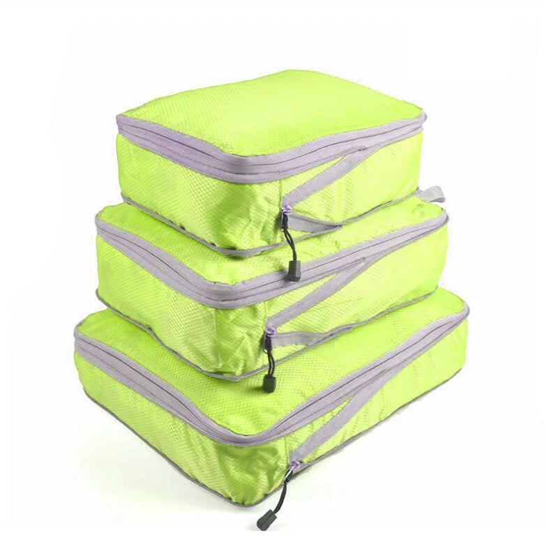 Travel Storage Bag Compressible Packing Cubes | Foldable Waterproof Nylon Luggage Organizer with Handbag