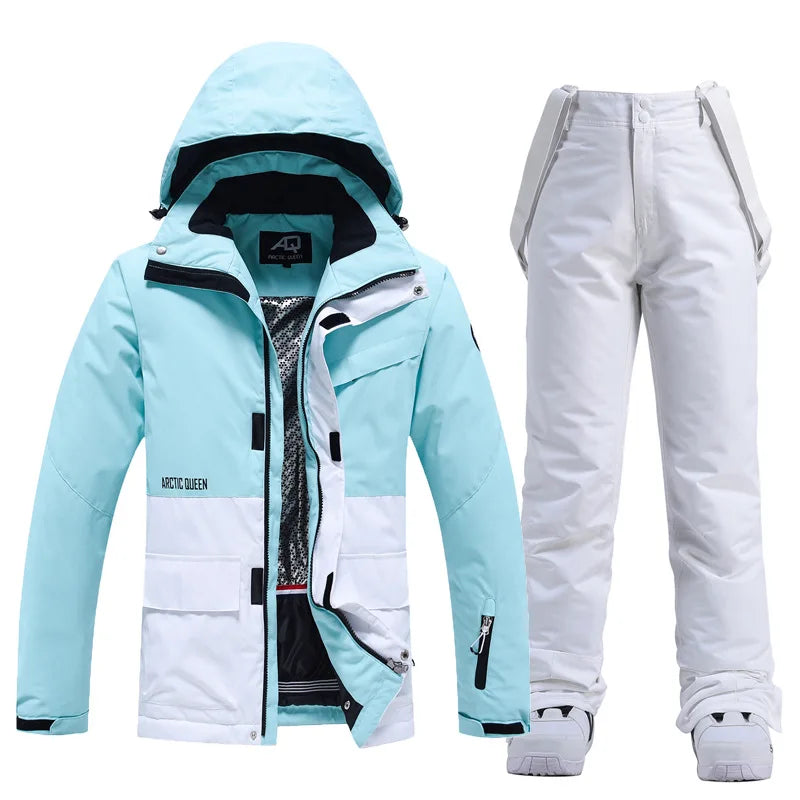Men & Women Snow Suit Set – Warm -30°C Ski Jacket and Pants, Fashion Winter Snowboarding Clothing, Unisex