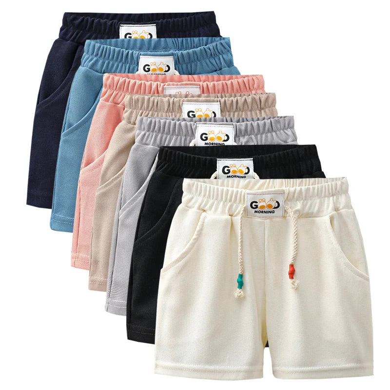 Kids’ Summer Shorts – Solid Color Casual Pants for Boys & Girls